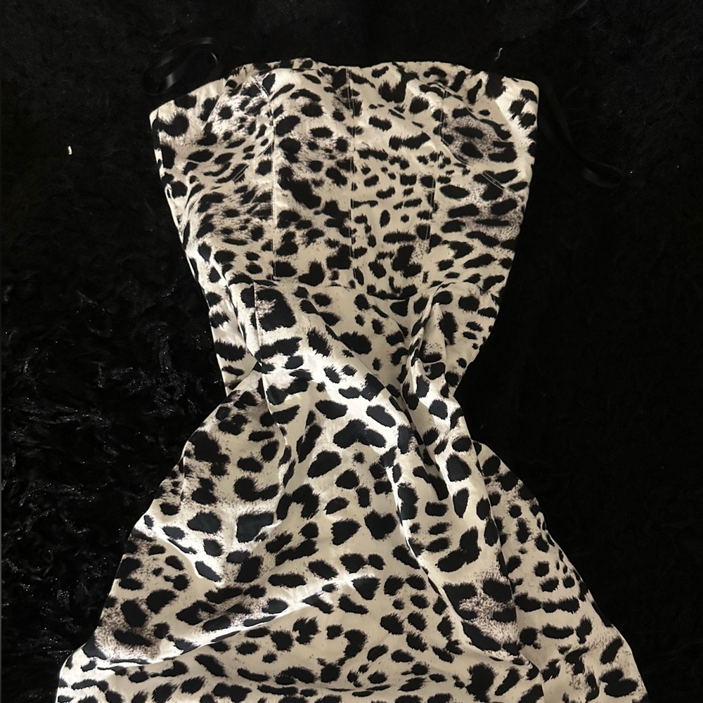 Animal Print Strapless Dress